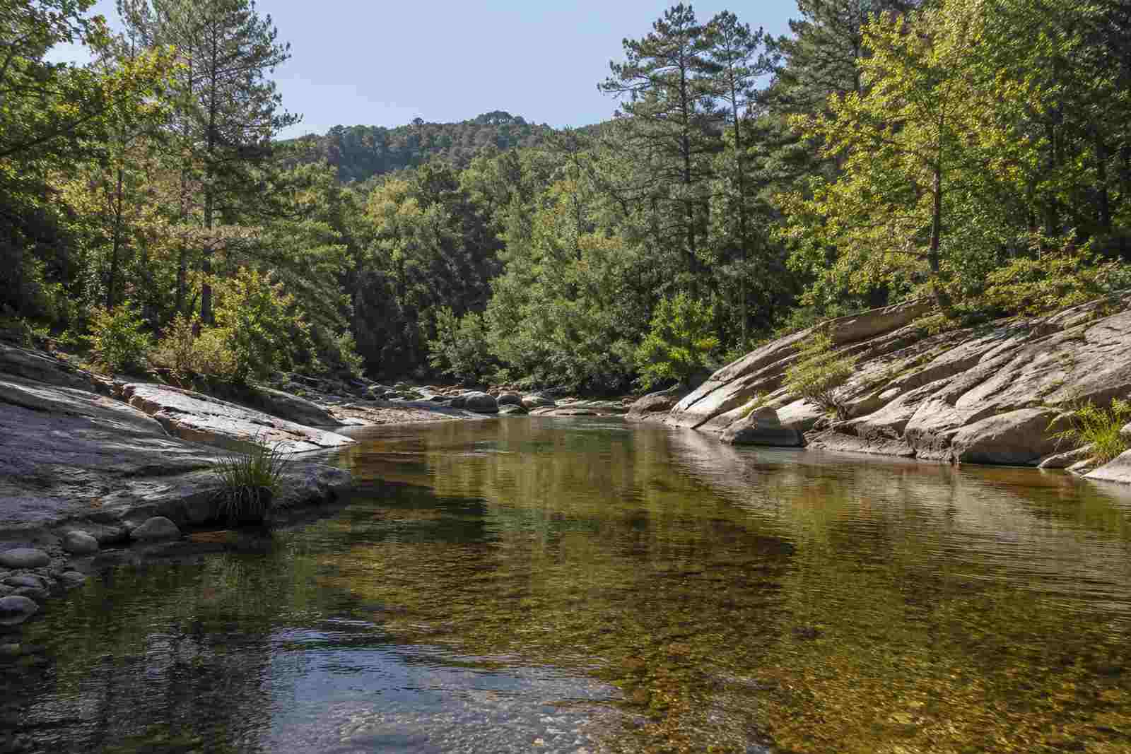 La rivière la Ligne qui borde le domaine Les Ranchisses à Chassiers