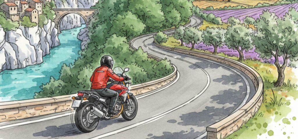 un road-trip moto en Ardèche